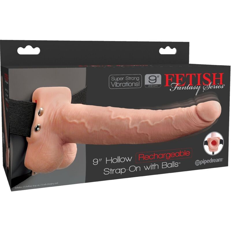 Fetish Fantasy Series - Adjustable Harness Realistic Penis With Balls Rechargeable And Vibrator 23 Cm