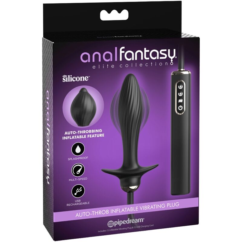 Elevate anal play with the Auto-Throb Vibrating Plug. Automatic inflation, vibrations, and Elite silicone for ultimate stimulation. Perfect for solo or partnered fun.7