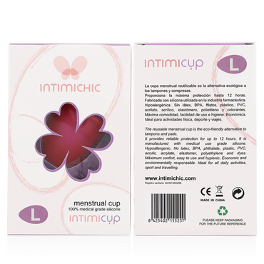 Intimichic Reusable Menstrual Cup – Medical Grade Silicone – Intimate Wellness – S – product photo 2