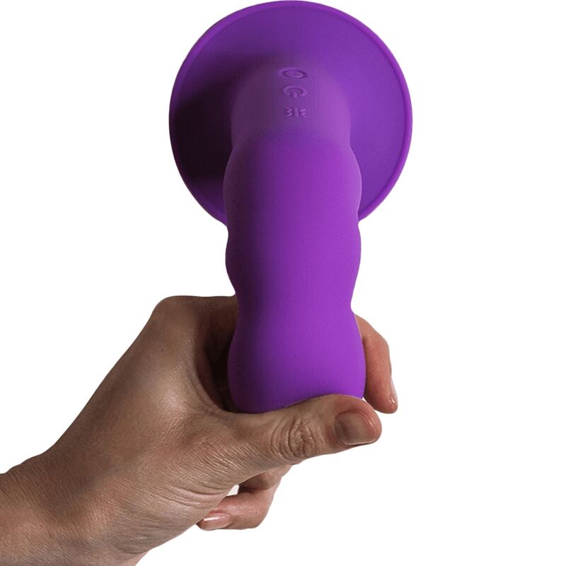 Discover Adrien Lastic Vibe Silicone Dildo Violet. Double-density Silexpan, 10 vibration modes, USB rechargeable, with suction base and harness compatibility.3