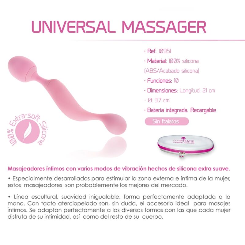 Femintimate - Universal Massager Silicone Vibrator Pink