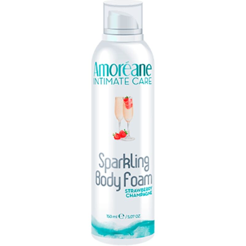 Experience luxury with Amoreane Body Foam Strawberry Champagne. Hydrating foam with a crunchy effect, silky texture, and sparkling aroma for ultimate skincare pleasure.