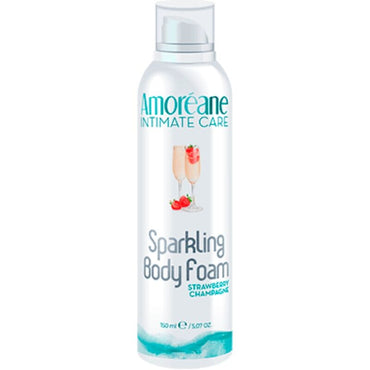 Experience luxury with Amoreane Body Foam Strawberry Champagne. Hydrating foam with a crunchy effect, silky texture, and sparkling aroma for ultimate skincare pleasure.