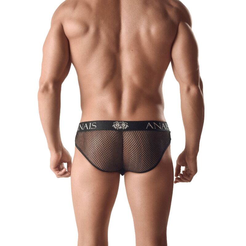 Anais Men Ares Slip blends black mesh and leather into sleek shorts with a perfect cut and elastic waistband—bold comfort meets erotic style for modern men.2