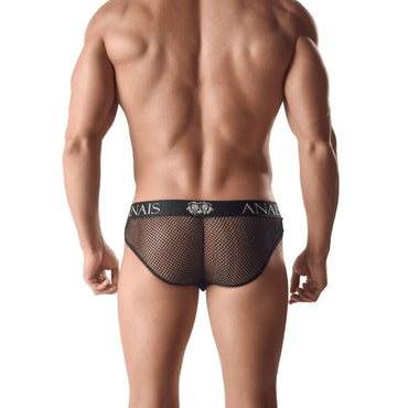 Anais Men Ares Slip blends black mesh and leather into sleek shorts with a perfect cut and elastic waistband—bold comfort meets erotic style for modern men.2