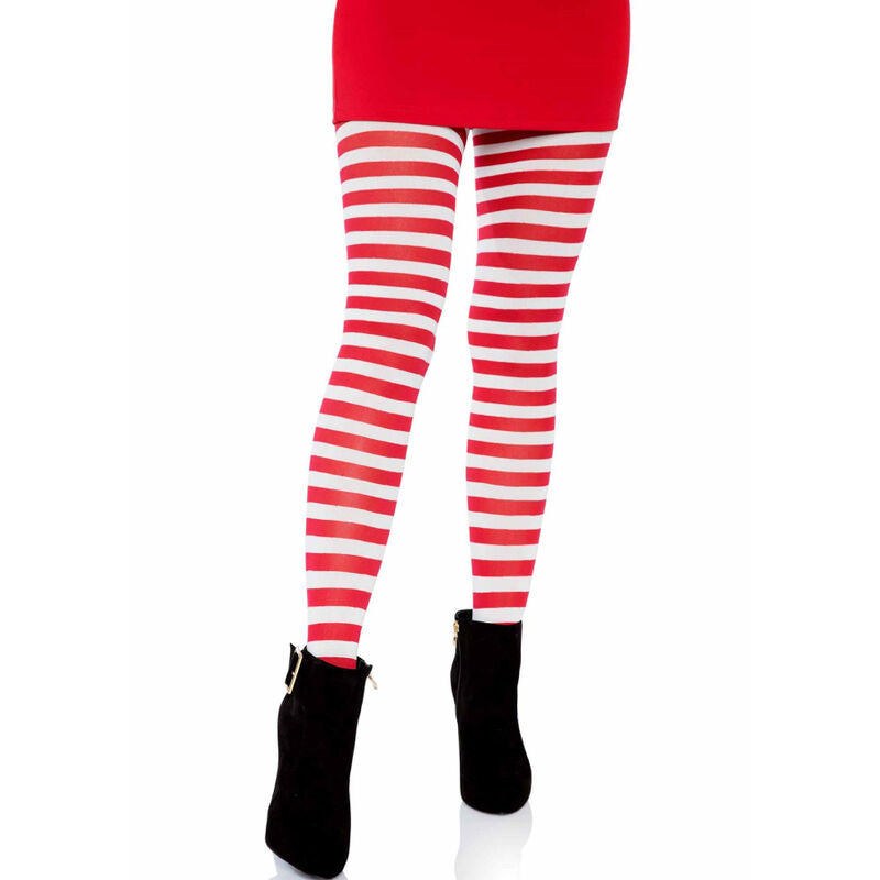 Leg Avenue - White/Red Striped Tights