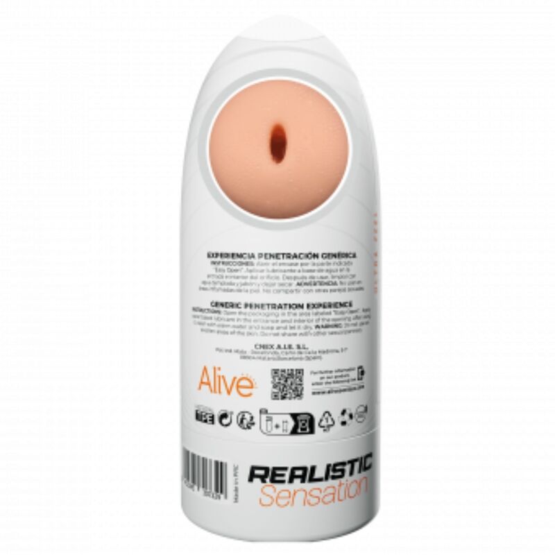Experience lifelike pleasure with the Alive Flex Male Masturbator Generic. Featuring a realistic texture and flexible, adjustable fit, this body-safe TPE toy is perfect for customizable solo play.2