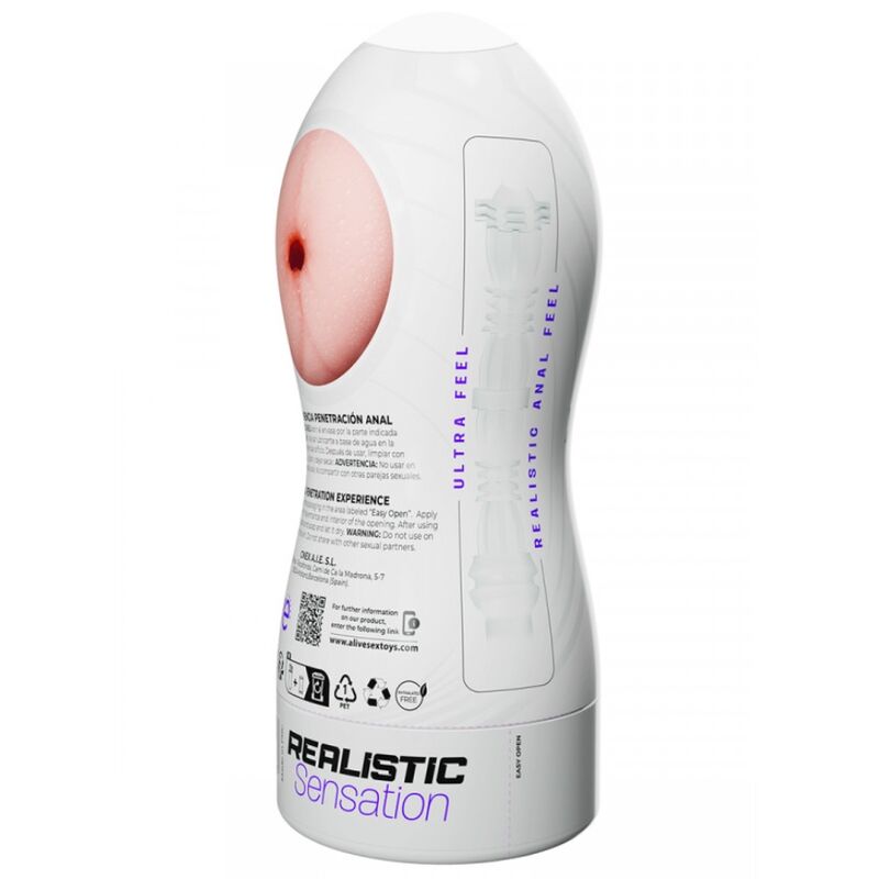 Maximize pleasure with the Alive Maxi Flex Male Masturbator Anal. Large, flexible, and ultra-realistic, this anal-shaped masturbator provides tight, intense sensations with lifelike texture.3