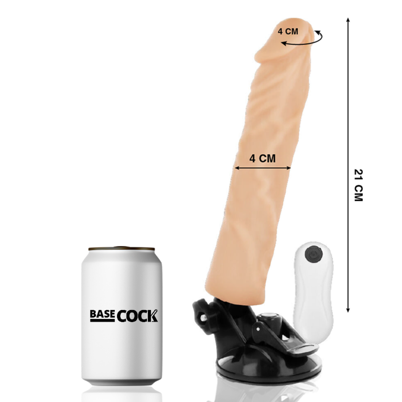 Basecock - Realistic Vibrator Remote Control Flesh 21 Cm -O- 4 Cm