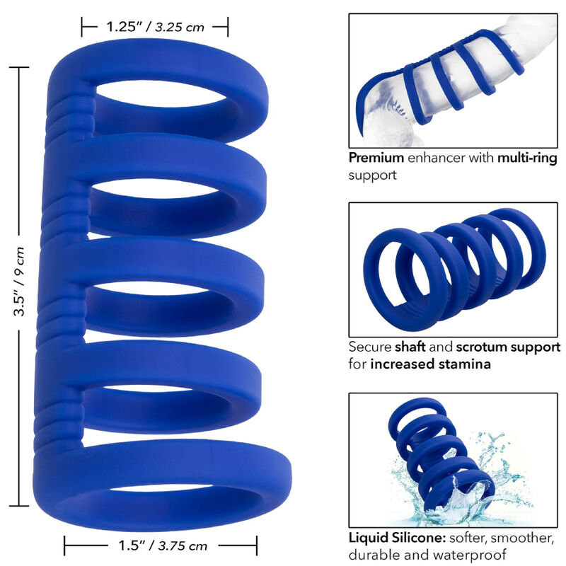 Maximize pleasure and performance with the Admiral Xtreme Penis Cage. Made from liquid silicone, this multi-ring cage offers secure support, enhancing stamina and sensitivity.4