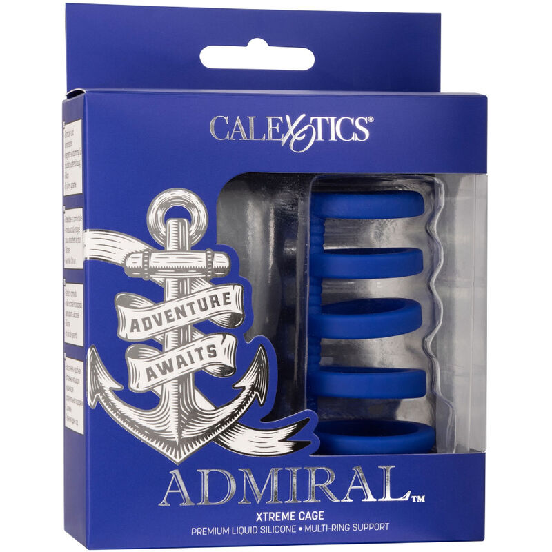 Maximize pleasure and performance with the Admiral Xtreme Penis Cage. Made from liquid silicone, this multi-ring cage offers secure support, enhancing stamina and sensitivity.6
