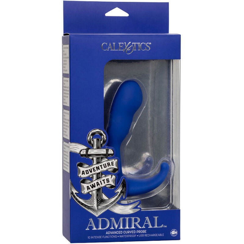 Explore intense pleasure with the Admiral Curved Anal Stimulator Vibrator. Featuring dual motors, 10 vibration modes, and a memory function, this USB-rechargeable probe offers powerful, flexible stimulation.5