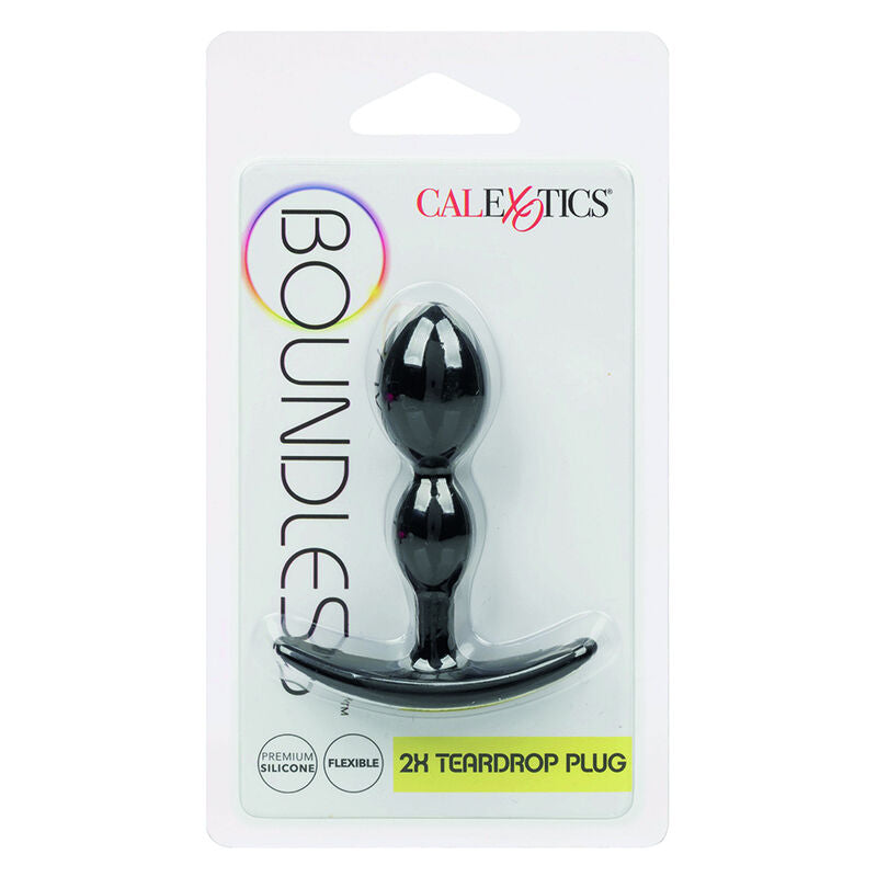 CalExotics Teardrop Anal Plug offers a soft, flexible silicone design with an easy-pull handle. Perfect for beginners and experts seeking thrilling backdoor pleasure.8