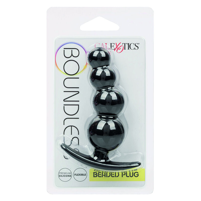 CalExotics Beaded Butt Plug offers a soft silicone design with flexible graduated beads and an easy-pull handle for thrilling, body-safe anal stimulation.8