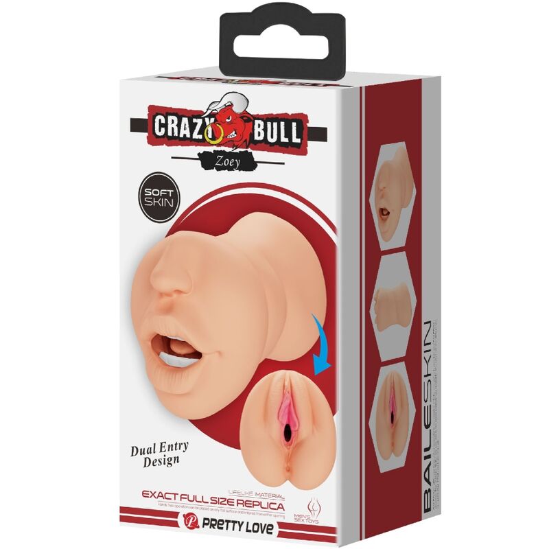 CRAZY BULL - Zoey Vagina – Shaped Dual Entry Masturbator by DelighToys