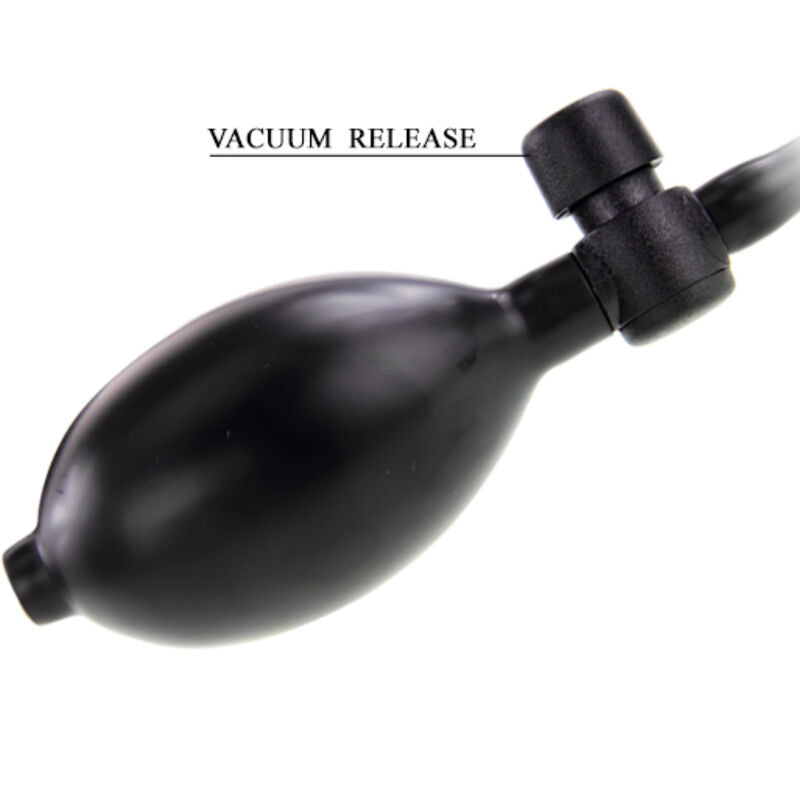 Adjust size with Baile Inflatable Suction Cup Realistic Dildo featuring suction cup and quick-release valve. Ships UK & EU. Order now for customizable pleasure!5