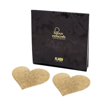DelighToys - Bijoux – Indiscrets Flash Golden Heart Adhesive Body Decorations