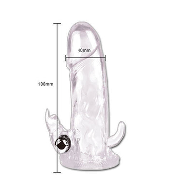 Increase size and pleasure with Baile Penis Extension Rabbit Sleeve featuring clitoral and anal vibration. Ships UK & EU. Order today for ultimate satisfaction!1
