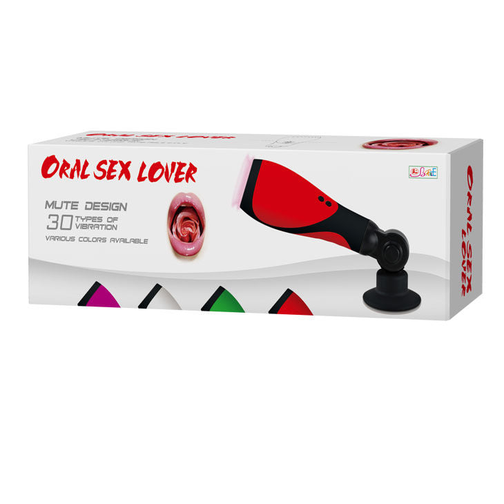 Baile Oral Sex Lover Masturbator simulates oral pleasure with 30 vibration modes, suction base, and soft texture for a hands-free, high-intensity experience.155