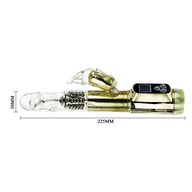 Enjoy double rotation and 5 vibration modes with Baile Rabbit Vibrator Passion Gold. Waterproof, phthalate-free. Ships UK & EU. Order now!7
