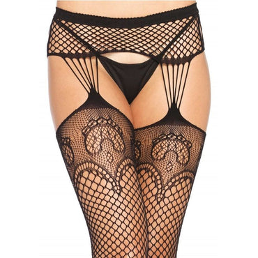 LEG AVENUE - Net Stockings Garter Lines by DelighToys