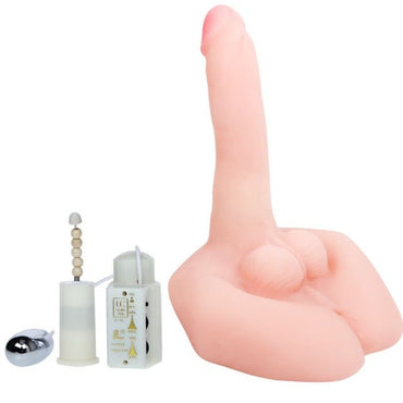 Experience lifelike stimulation with Baile Realistic Penis Anus Masturbator. Vibration, movement, and voice control features for intense, hands-free pleasure.2
