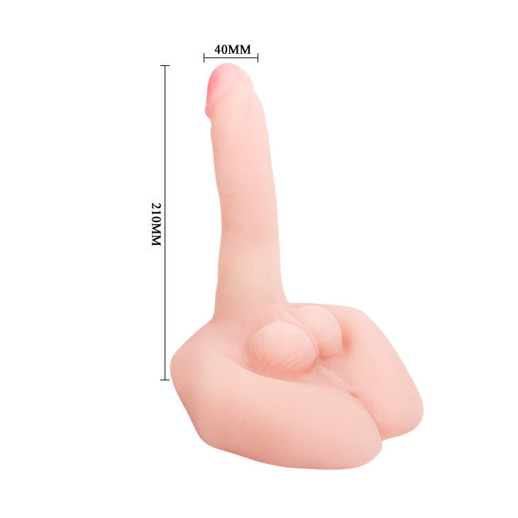 Experience lifelike stimulation with Baile Realistic Penis Anus Masturbator. Vibration, movement, and voice control features for intense, hands-free pleasure.4