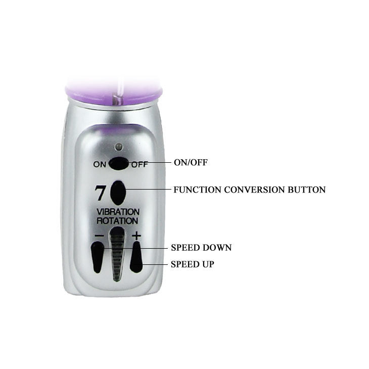 Baile Butterf Thrusting Vibrator offers 7 vibrations, 6 rotation modes, clitoral stimulator, and up-down thrusting motion for intense, full-body pleasure.6