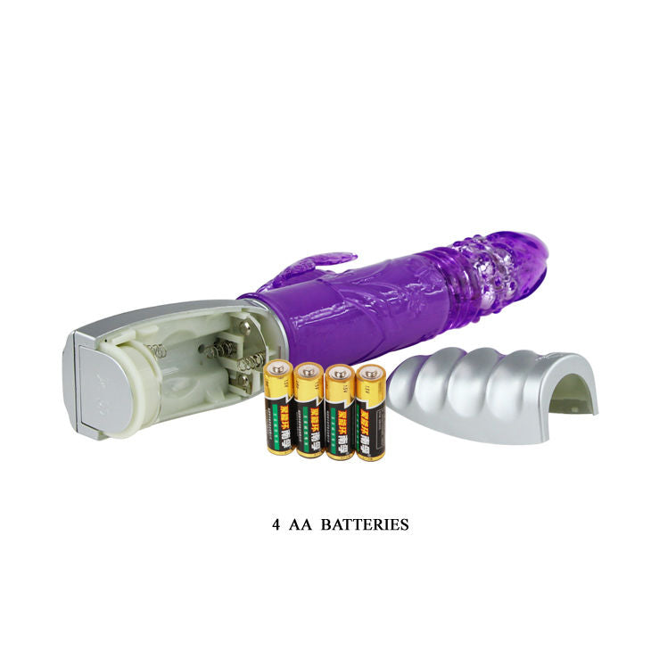 Baile Butterf Thrusting Vibrator offers 7 vibrations, 6 rotation modes, clitoral stimulator, and up-down thrusting motion for intense, full-body pleasure.ggg