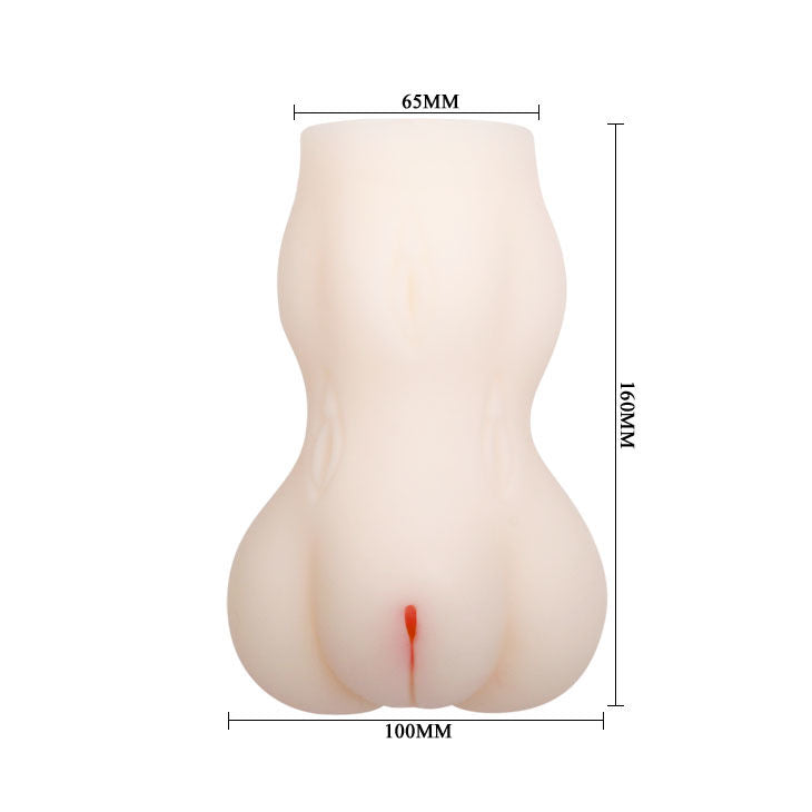 Baile Lady Vagina Male Masturbator features lifelike Cyberskin texture, 16cm length, and a multi-speed vibrating bullet for intense solo pleasure and realism.5