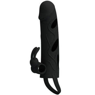 Pretty Love Vibrating Penis Sleeve with Rabbit, 14 cm – Rabbit Vibrators – product photo 2