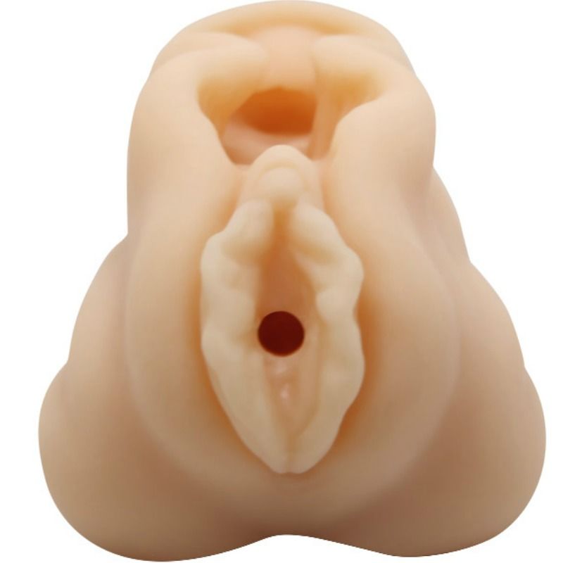 Baile Mini Vagina Masturbator features vaginal lips, clitoris detail, and a textured tunnel. Realistic feel, easy to clean, and perfect for discreet pleasure.3