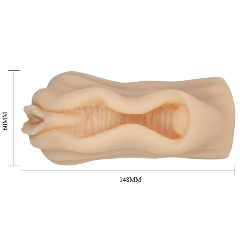 Baile Mini Vagina Masturbator features vaginal lips, clitoris detail, and a textured tunnel. Realistic feel, easy to clean, and perfect for discreet pleasure.