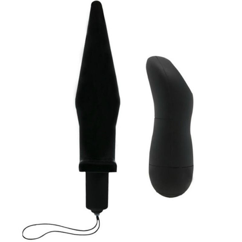 Baile Vibration Butt Plug offers 11.6cm of anal stimulation with remote-controlled vibration. Made of PVC for firm, fulfilling pleasure in a sleek black design.4