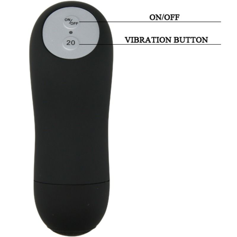 Baile Vibration Butt Plug offers 11.6cm of anal stimulation with remote-controlled vibration. Made of PVC for firm, fulfilling pleasure in a sleek black design.444