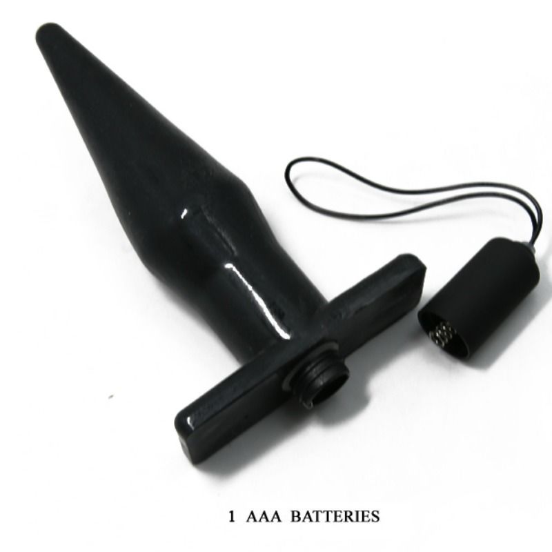 Baile Vibration Butt Plug offers 11.6cm of anal stimulation with remote-controlled vibration. Made of PVC for firm, fulfilling pleasure in a sleek black design.8