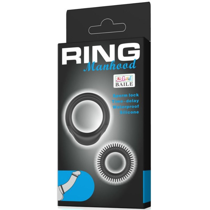 Delay ejaculation and boost pleasure with Baile Cock Rings Manhood. Waterproof set with storage bag. Ships UK & EU. Order now!6