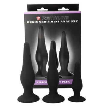 Pretty Love Silicone Anal Plug Starter Kit, 3 Sizes – Butt Plugs – product photo 2