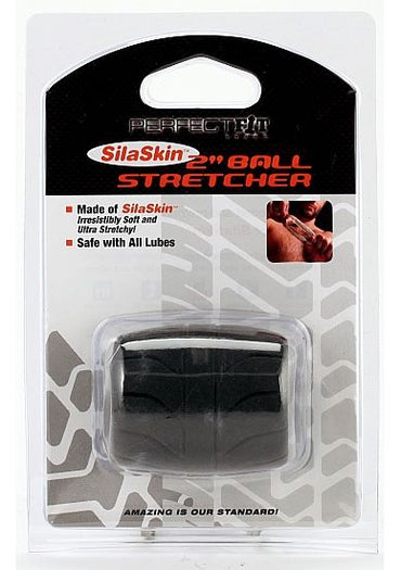 Perfect Fit Brand SilaSkin Ball Stretcher 2 Inch Ring – Sex Toys – TRANSPARENT – product photo 2
