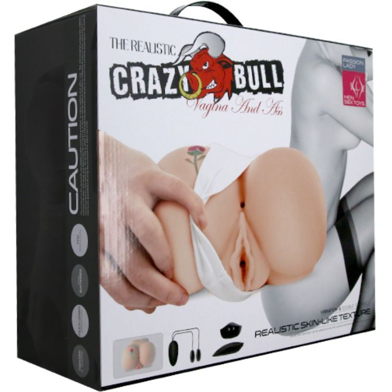 CRAZY BULL - DelighToys Realistic Vagina and Anus Tattoo and Adjustable Vibration