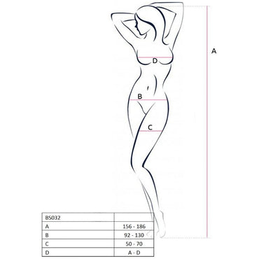 Passion Woman BS032 Crotchless Fishnet Bodystocking – Bodysuits – BLACK – product photo 2