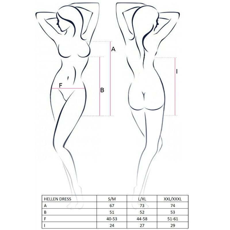 Passion - Woman Hellen Dress And Thong Size L/Xl