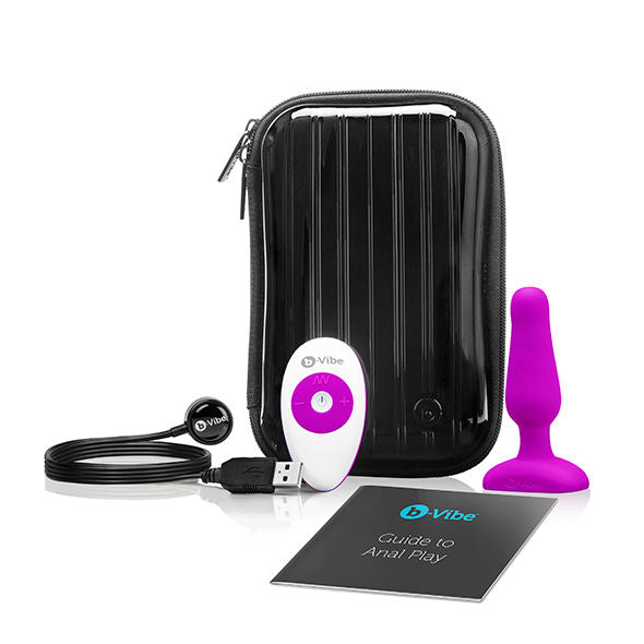 Explore anal pleasure with B-Vibe Remote Control Anal Plug Small, soft, and powerful with 15 vibration modes, 6 intensities, and USB rechargeable design.14