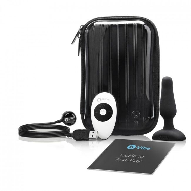 Explore anal pleasure with B-Vibe Remote Control Anal Plug Small, soft, and powerful with 15 vibration modes, 6 intensities, and USB rechargeable design.4