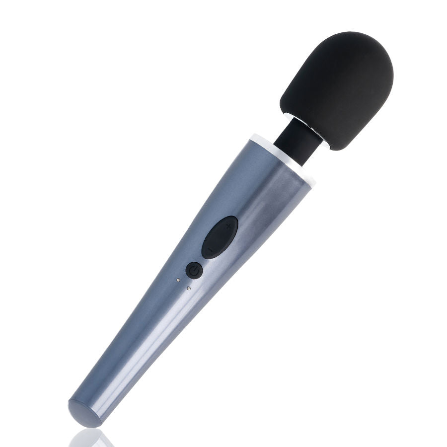 BLACK&SILVER - DelighToys Dexter Massage Wand – Black & Silver