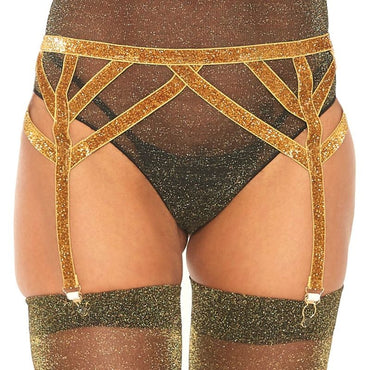 LEG AVENUE - Lurex Elastic Garter Belt One Size by DelighToys