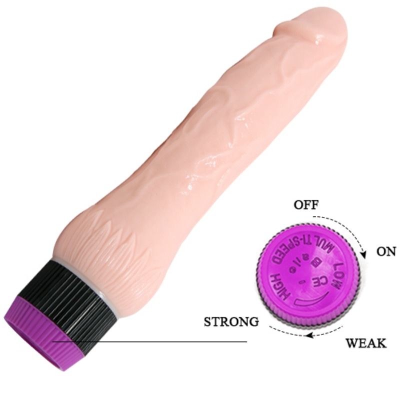Experience ultimate pleasure with Baile Realistic Vibrator Wide Base. Ultra-soft TPR, powerful vibrations, lifelike design, and easy controls. Perfect for all-night fun.6