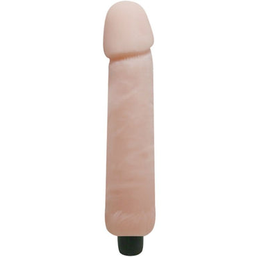 A realistic, flesh-colored dildo with a vibrator base. The dildo has a lifelike appearance with detailed textures and is equipped with a black control regulator at the base.