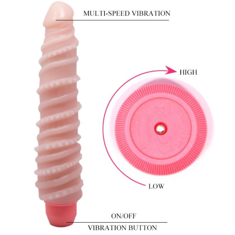 Enjoy soft, textured pleasure with Baile Flexi Sensual Spiral Vibrator. Multi-speed vibrations and realistic design. Ships UK & EU. Order now!7