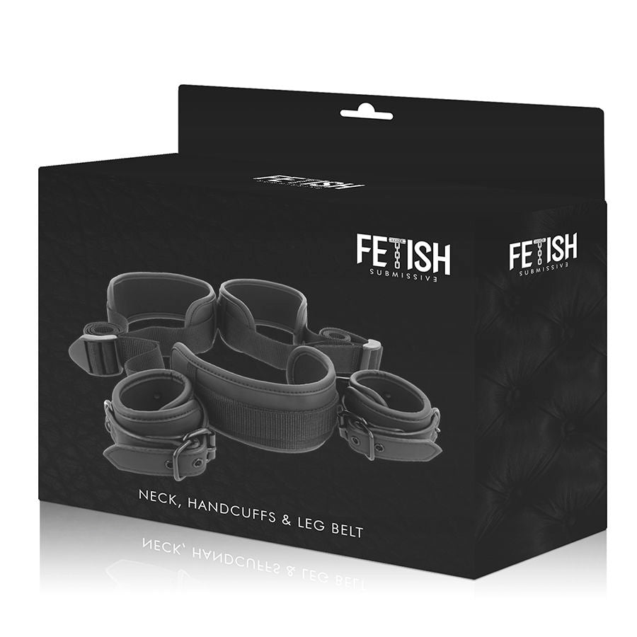 FETISH SUBMISSIVE - Adjustable Restraint Set with Neoprene Lined Handcuf